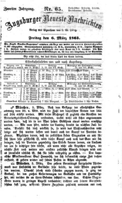 Augsburger neueste Nachrichten Freitag 6. März 1863