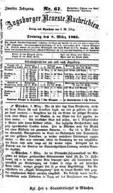 Augsburger neueste Nachrichten Sonntag 8. März 1863