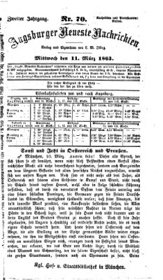 Augsburger neueste Nachrichten Mittwoch 11. März 1863