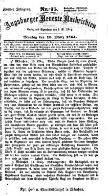 Augsburger neueste Nachrichten Montag 16. März 1863