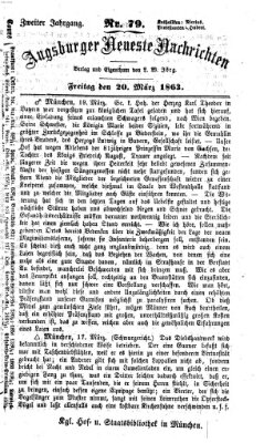 Augsburger neueste Nachrichten Freitag 20. März 1863