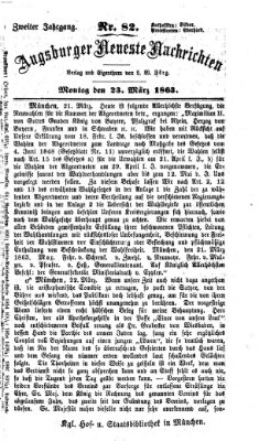 Augsburger neueste Nachrichten Montag 23. März 1863