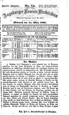 Augsburger neueste Nachrichten Mittwoch 25. März 1863