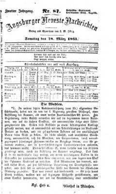 Augsburger neueste Nachrichten Samstag 28. März 1863