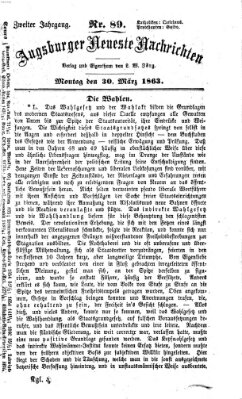 Augsburger neueste Nachrichten Montag 30. März 1863