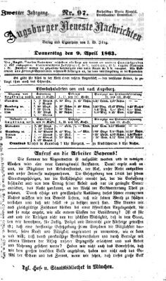 Augsburger neueste Nachrichten Donnerstag 9. April 1863