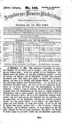 Augsburger neueste Nachrichten Dienstag 12. Mai 1863