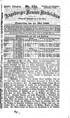 Augsburger neueste Nachrichten Donnerstag 14. Mai 1863