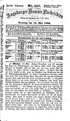 Augsburger neueste Nachrichten Dienstag 19. Mai 1863