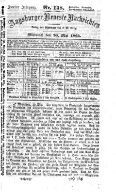 Augsburger neueste Nachrichten Mittwoch 20. Mai 1863