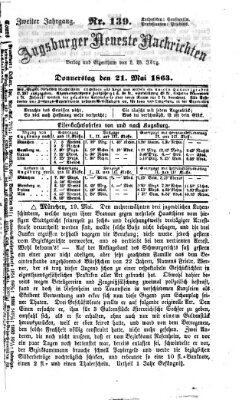 Augsburger neueste Nachrichten Donnerstag 21. Mai 1863