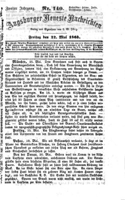 Augsburger neueste Nachrichten Freitag 22. Mai 1863