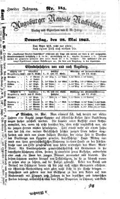 Augsburger neueste Nachrichten Donnerstag 28. Mai 1863