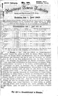 Augsburger neueste Nachrichten Sonntag 7. Juni 1863