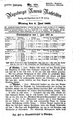 Augsburger neueste Nachrichten Montag 8. Juni 1863