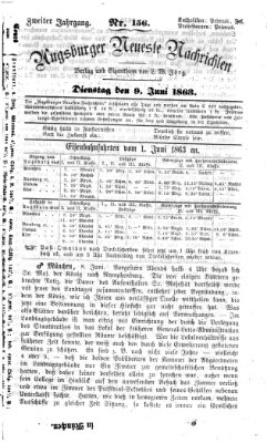 Augsburger neueste Nachrichten Dienstag 9. Juni 1863