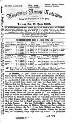 Augsburger neueste Nachrichten Freitag 19. Juni 1863