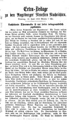 Augsburger neueste Nachrichten Dienstag 23. Juni 1863