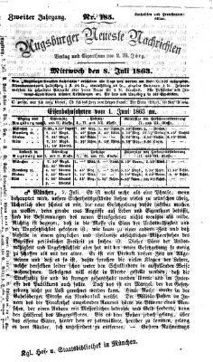 Augsburger neueste Nachrichten Mittwoch 8. Juli 1863