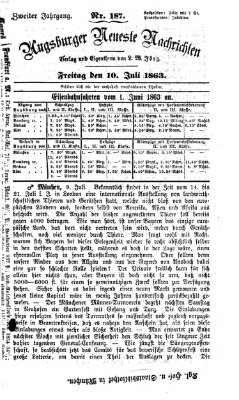 Augsburger neueste Nachrichten Freitag 10. Juli 1863