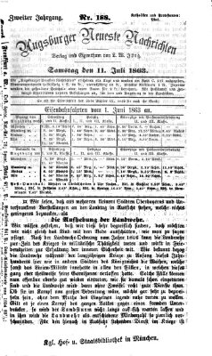 Augsburger neueste Nachrichten Samstag 11. Juli 1863