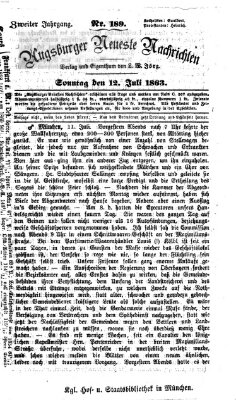 Augsburger neueste Nachrichten Sonntag 12. Juli 1863