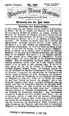 Augsburger neueste Nachrichten Mittwoch 22. Juli 1863