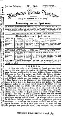 Augsburger neueste Nachrichten Donnerstag 23. Juli 1863