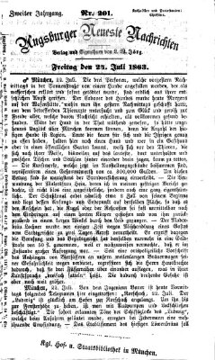 Augsburger neueste Nachrichten Freitag 24. Juli 1863