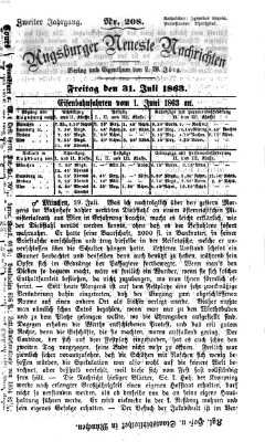 Augsburger neueste Nachrichten Freitag 31. Juli 1863