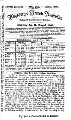 Augsburger neueste Nachrichten Dienstag 11. August 1863