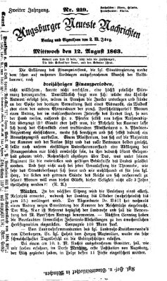 Augsburger neueste Nachrichten Mittwoch 12. August 1863