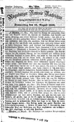 Augsburger neueste Nachrichten Donnerstag 13. August 1863