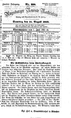 Augsburger neueste Nachrichten Samstag 15. August 1863