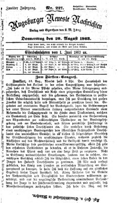 Augsburger neueste Nachrichten Donnerstag 20. August 1863