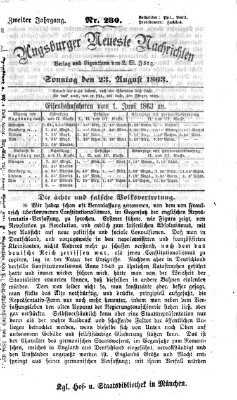 Augsburger neueste Nachrichten Sonntag 23. August 1863