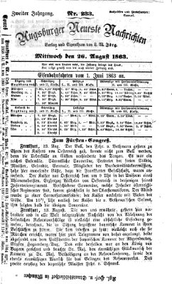 Augsburger neueste Nachrichten Mittwoch 26. August 1863