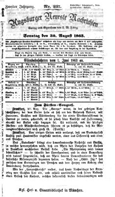 Augsburger neueste Nachrichten Sonntag 30. August 1863