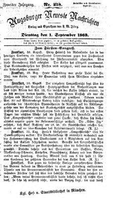 Augsburger neueste Nachrichten Dienstag 1. September 1863