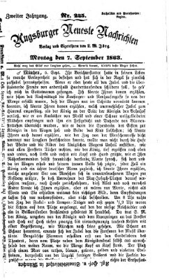 Augsburger neueste Nachrichten Montag 7. September 1863