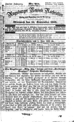 Augsburger neueste Nachrichten Mittwoch 16. September 1863