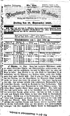 Augsburger neueste Nachrichten Freitag 18. September 1863