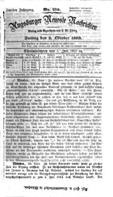 Augsburger neueste Nachrichten Freitag 2. Oktober 1863