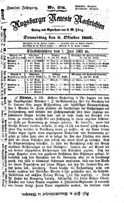 Augsburger neueste Nachrichten Donnerstag 8. Oktober 1863