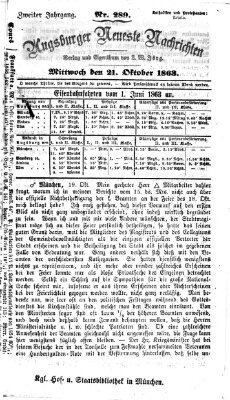 Augsburger neueste Nachrichten Mittwoch 21. Oktober 1863