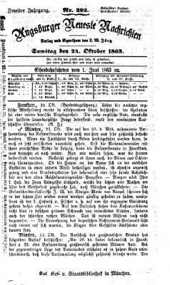 Augsburger neueste Nachrichten Samstag 24. Oktober 1863