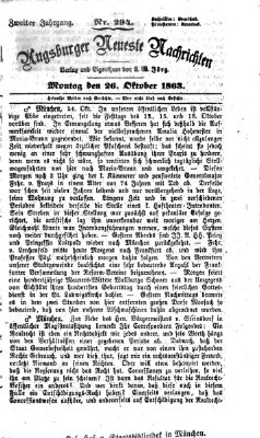 Augsburger neueste Nachrichten Montag 26. Oktober 1863