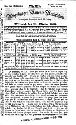 Augsburger neueste Nachrichten Mittwoch 28. Oktober 1863