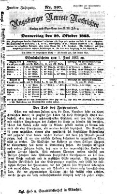 Augsburger neueste Nachrichten Donnerstag 29. Oktober 1863