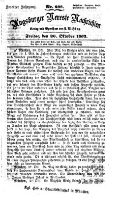 Augsburger neueste Nachrichten Freitag 30. Oktober 1863